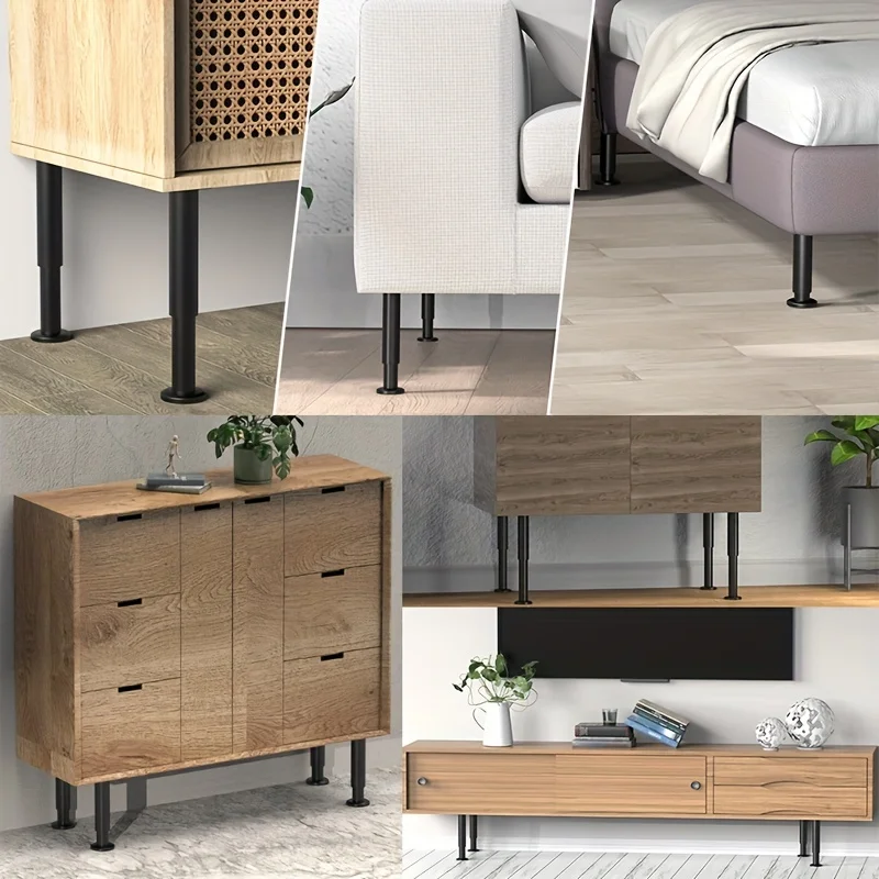 Gambe per mobili regolabili in metallo da 4 pezzi con personalizzazione in altezza: ideali per armadi, divani e altro ancora