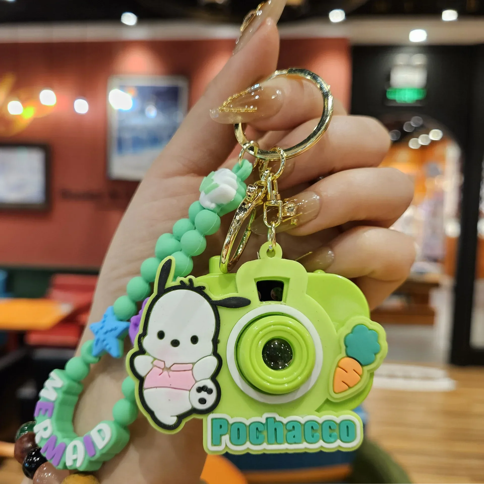 Random 1-6pcs Sanrio Hello Kitty Keychain Genuine Projection Keyring Cinnamoroll My Melody Kuromi Student Bag Pendant Gift