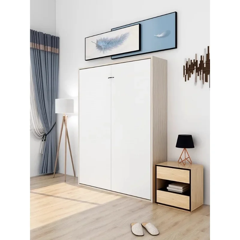 invisible bed folding Murphy hidden wall bed study wardrobe integrated side flip board frame hardware accessories