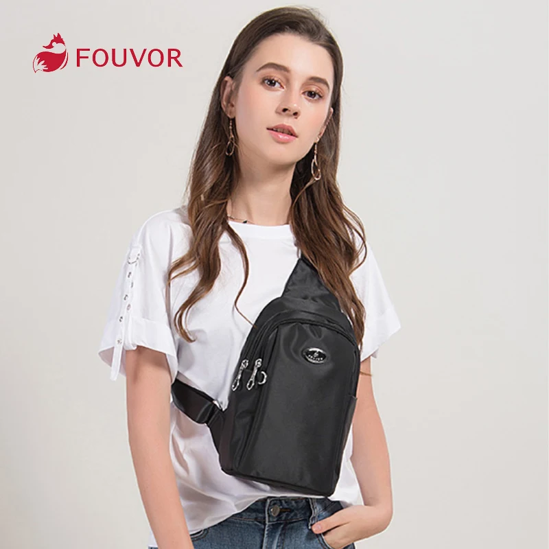 

FOUVOR Повседневная поясная сумка Удобная сумка через плечо с несколькими карманами Водонепроницаемая устойчивая к истиранию сумка на плечо из ткани Оксфорд 2786-16