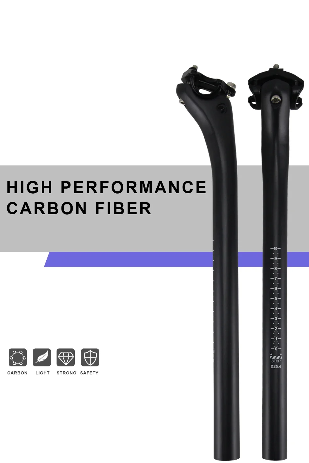 Design aérodynamique de la tige de selle de vélo ultralégère