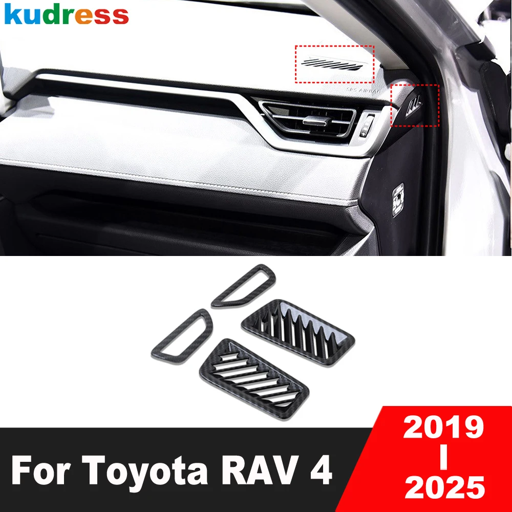 

Передняя крышка вентиляционного отверстия автомобиля, накладка для Toyota RAV4 RAV 4 2019-2022 2023 2024 2025, аксессуары для интерьера из углеродного волокна