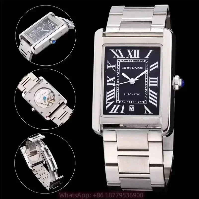 

Магазин WATCH1 31*41 мм, нержавеющая сталь 904L, черное кожаное стекло, автоматические механические спортивные мужские часы