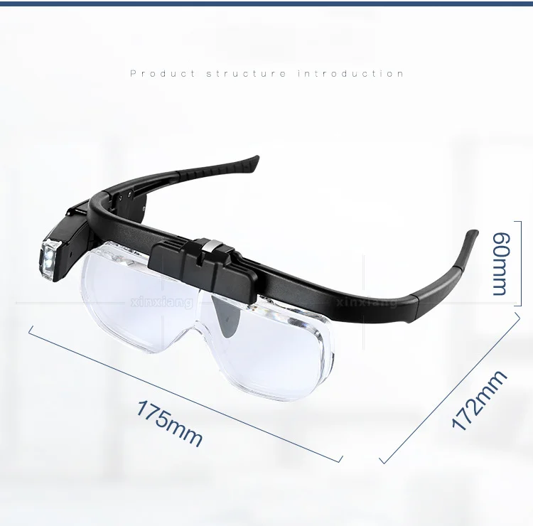 Magnifying Glasses Usb Rechargeable Reading Glasses Magnifier 1.5X 2.0X 2.5X 3.5X 4.0X 4.5X for Reading Illuminated Magnifier