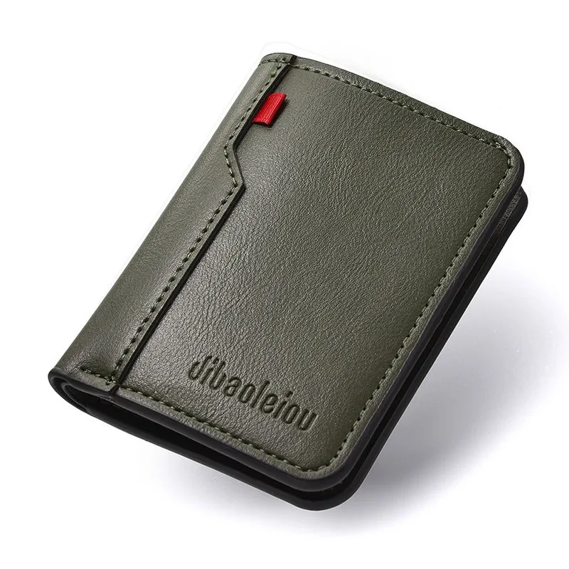 

1Pc New Ultra-thin Mini Soft PU Leather Credit Card Wallet Holder Short Vertical High Quality Men's Small Short Wallets Purse