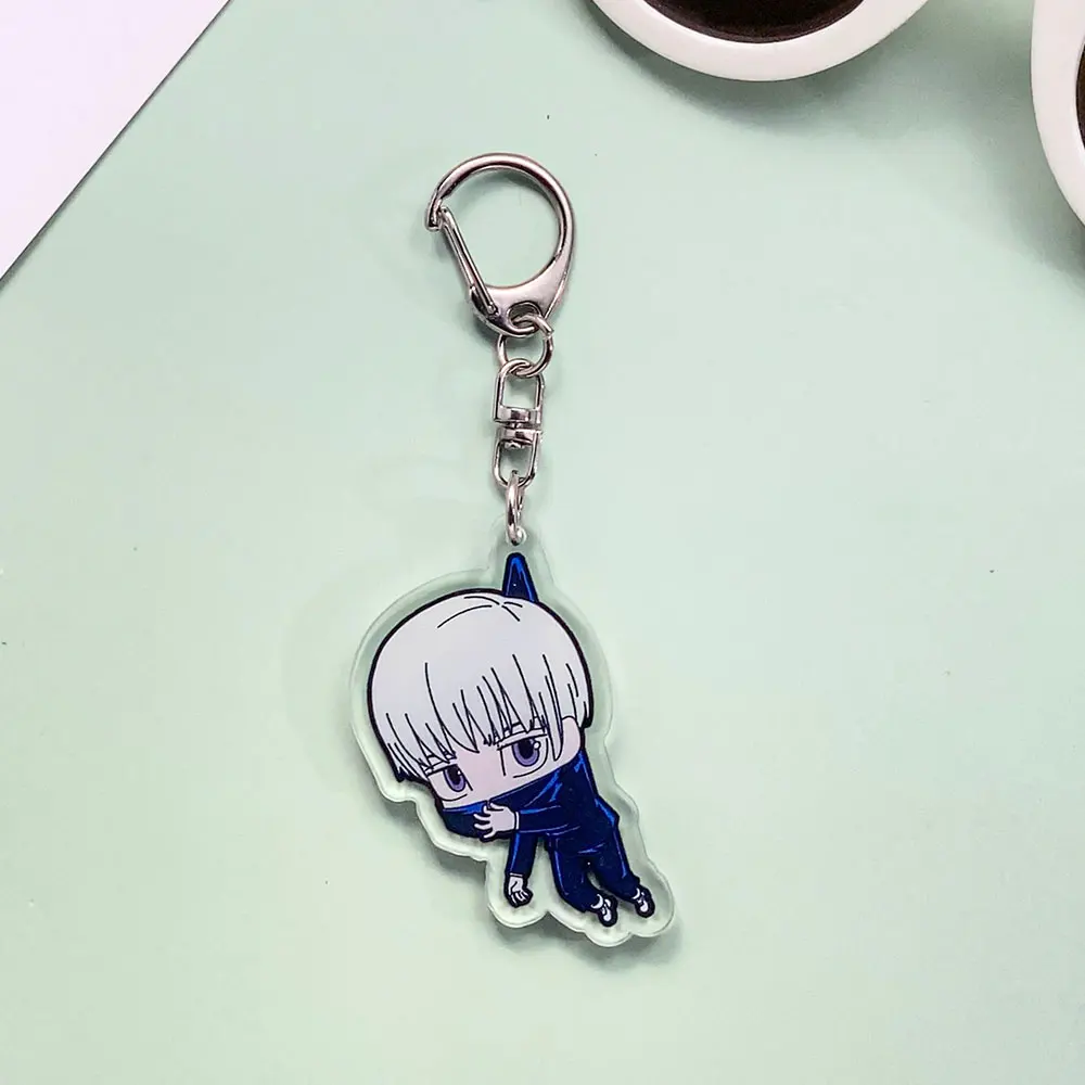 شخصيات أنيمي Jujutsu Kaisen الاكريليك سيارة المفاتيح اكسسوارات Kawaii حقيبة Charms ظهره قلادة حلقة رئيسية هدايا للأصدقاء