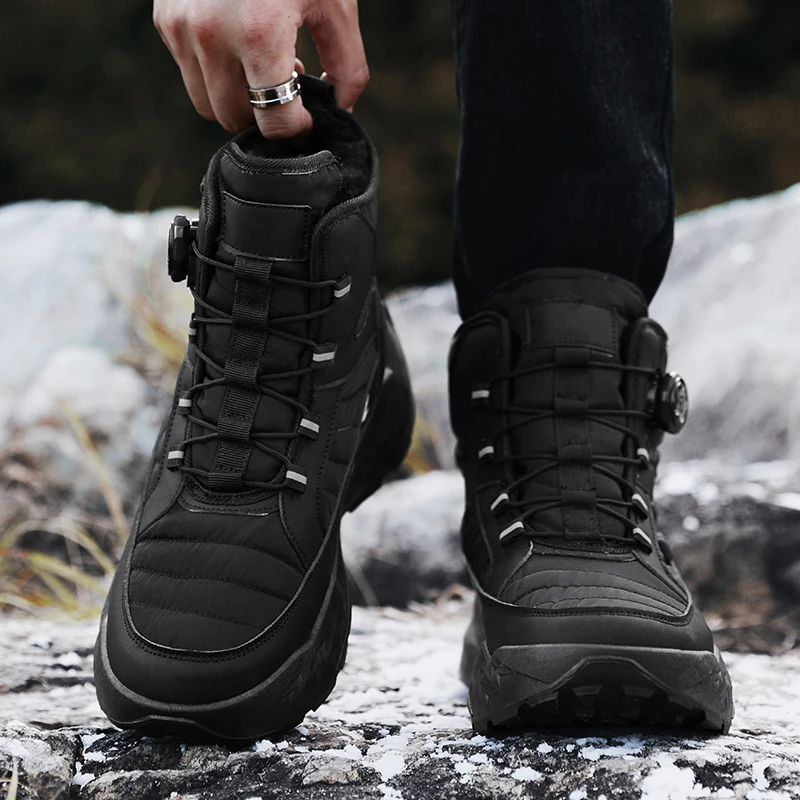 أحذية رجالية عالية الجودة من القطن الدافئ القطيفة شتاء جديد غير قابل للانزلاق في الهواء الطلق أحذية الثلوج غير الرسمية موضة جوكر أحذية العمل الشبابية أحذية قطنية #6