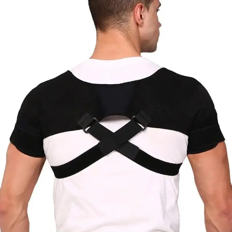 Double Compression Shoulder Support Brace, Shoulder Bandage Straps Wrap Protector for Rotator Cuff Pain Relief