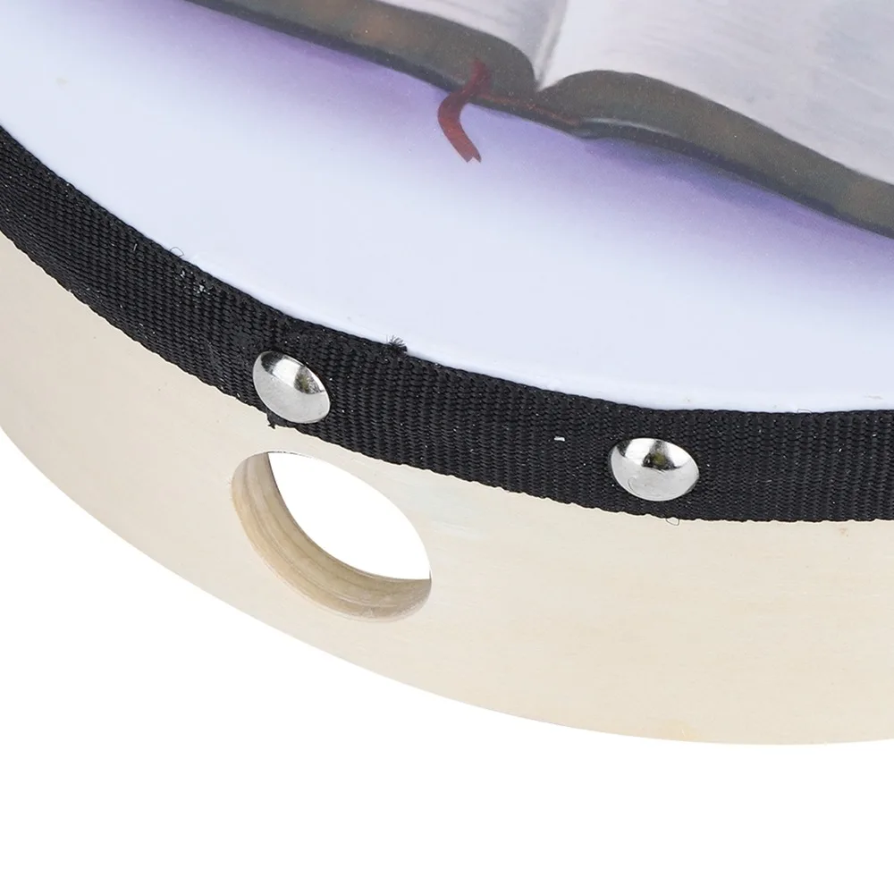 

8/10 inch optional size Tambourine Double row jingle design Handheld portable style Hand Drum Solid drum body