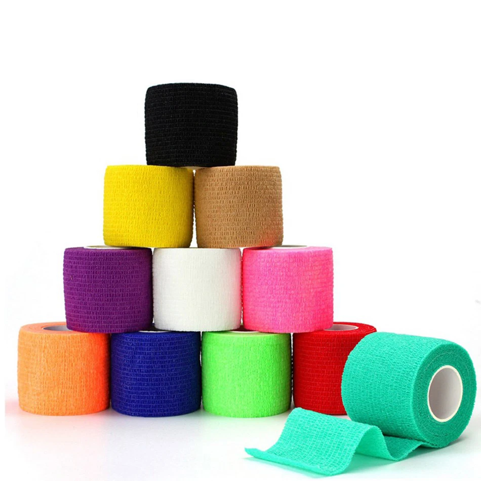 WOSWEIR 5CM*450CM Self Adhesive Elastic Bandage Non-woven Fabric Tape Fitness Gear Knee Elbow Support Injury Pad