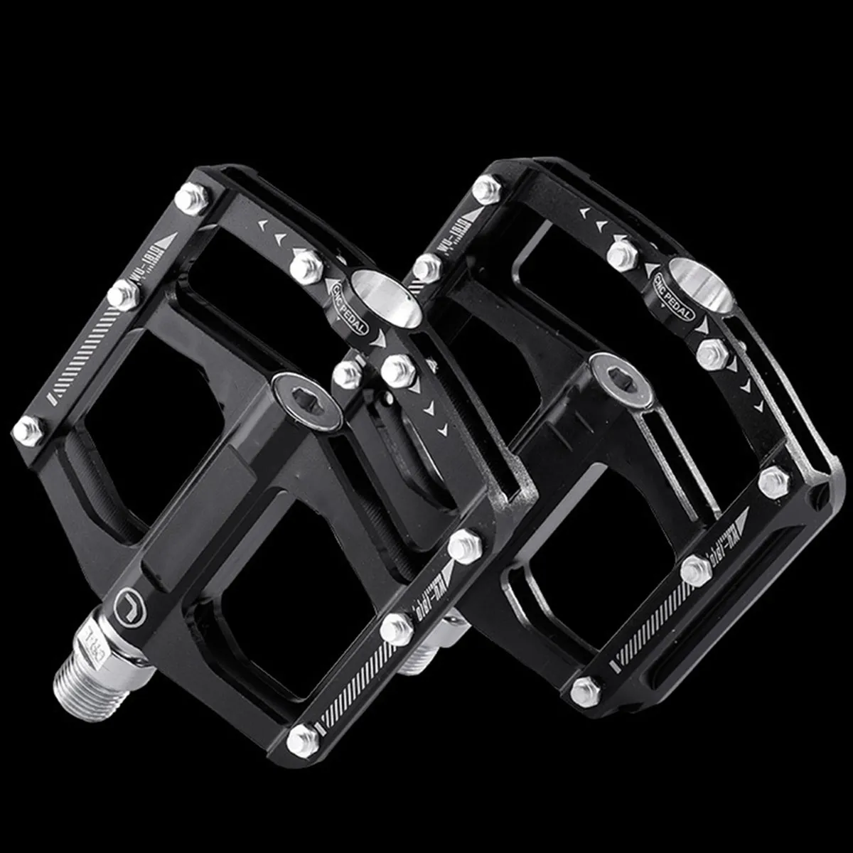 

1Pair Non-Slip Mountain Bike Pedal Flat Platform Aluminum Alloy Pedal Waterproof Bearing Efficient Pedaling Outdoor Use