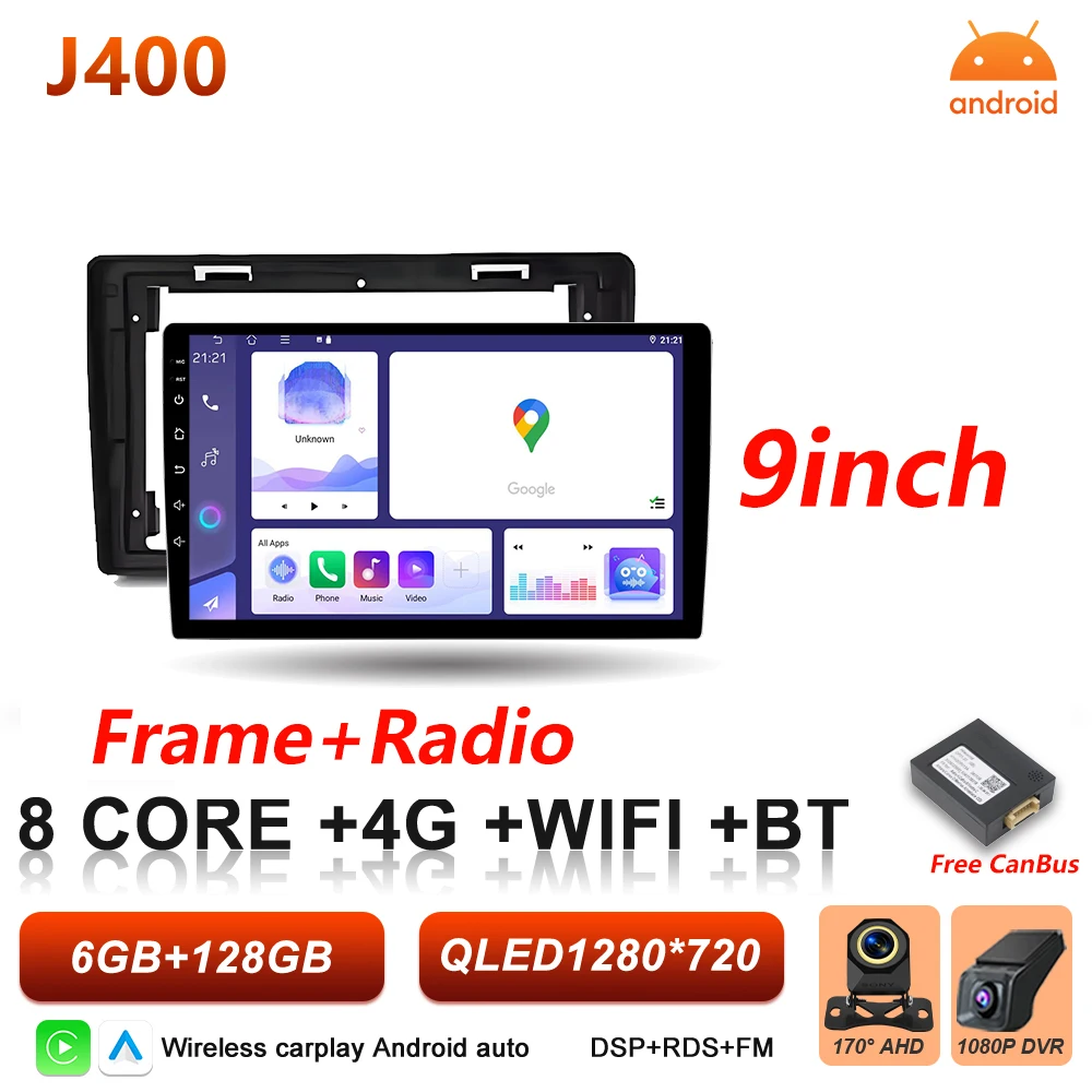 Android 16 Auto autoradio voor Fiat Panda 2003 2004 2005 2006 2007 2008 - 2012 Carplay multimediaspeler stereo GPS head unit DSP - afbeelding 1