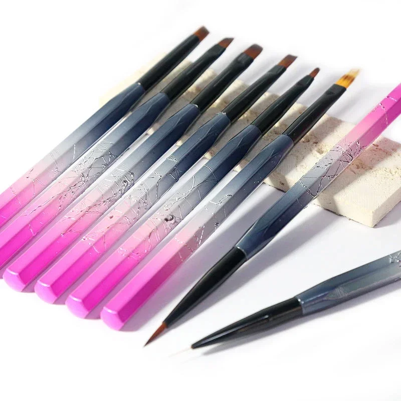 1Pc Gradient Color Nail Art Brush, Liner Shading Painting, Drawing Pens for Nail Tips Design, DIY Manicure
