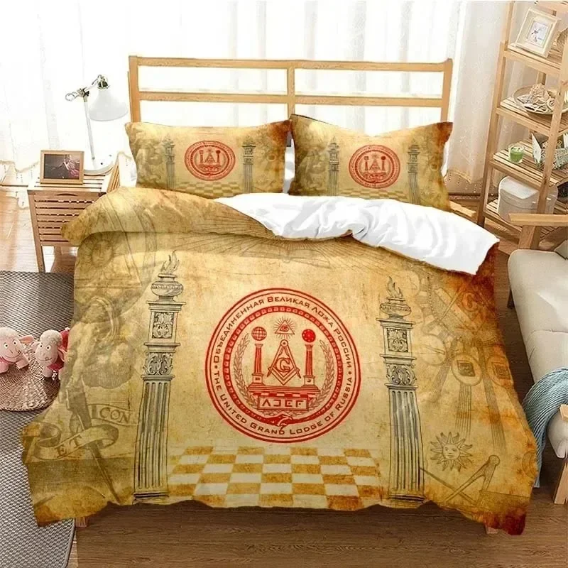 

Masonic Freemason Illuminati Bedding Sets Exquisite Bed Supplies Set Duvet Cover Bed Comforter Set Luxury Birthday Gift