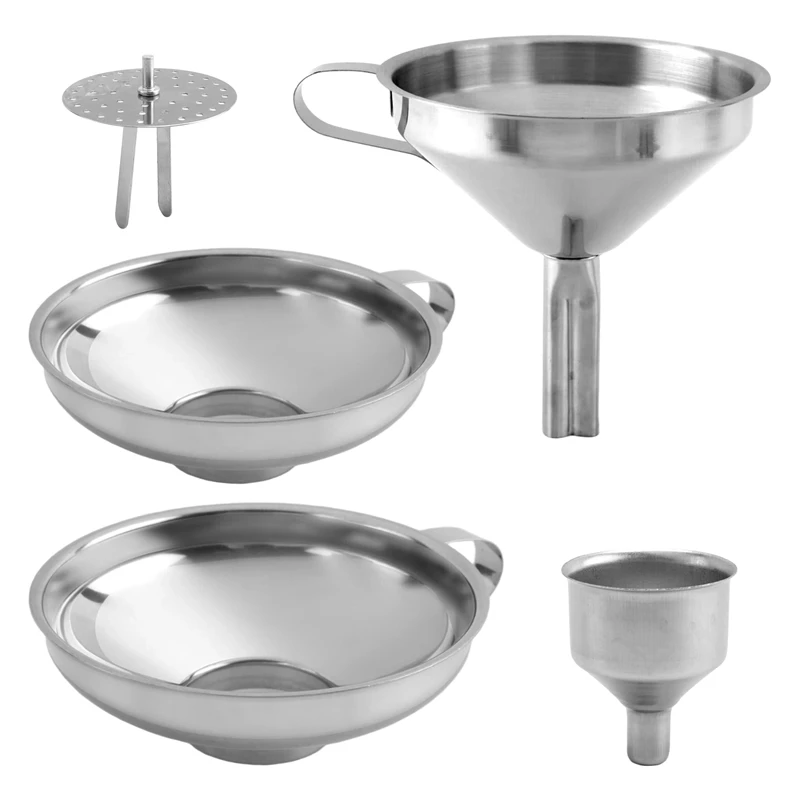 

4 Pack Stainless Steel Kitchen Funnel Is Suitable for Glass Bottle Seasoning Jar for Transferring Liquid