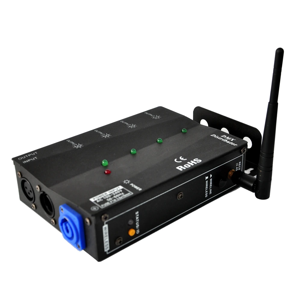 Multiple Installation Methods 4 DMX Distributor with 2.4G Wireless DMX High Voltage Protection Independent Input  Output Signal