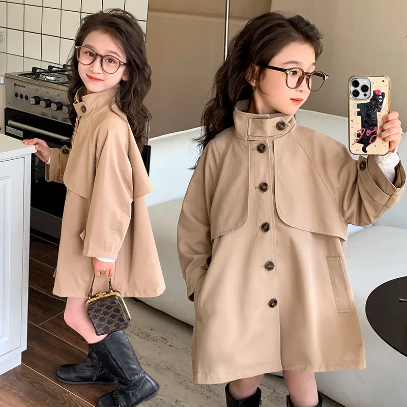 ملابس خارجية للفتيات للربيع والخريف موضة جديدة النسخة الكورية سترة واقية غير رسمية بمزاج يومي ملابس متعددة الاستخدامات #3