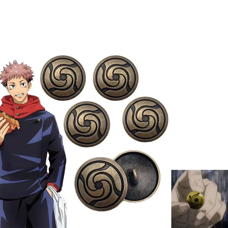Anime Jujutsu Kaisen Button Satoru Gojo Itadori Yuji Fushiguro Megumi Vintage Buttons Cosplay Fan Souvenir Collection