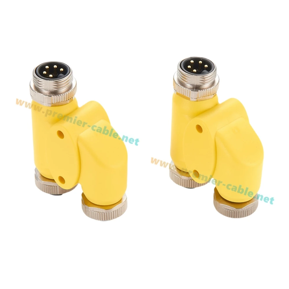 3 Way Mini-fast 7/8" 5 Poles Male to Female Y Splitter IP67 Mini change Field Wireable Connector Power Distribution Adapter
