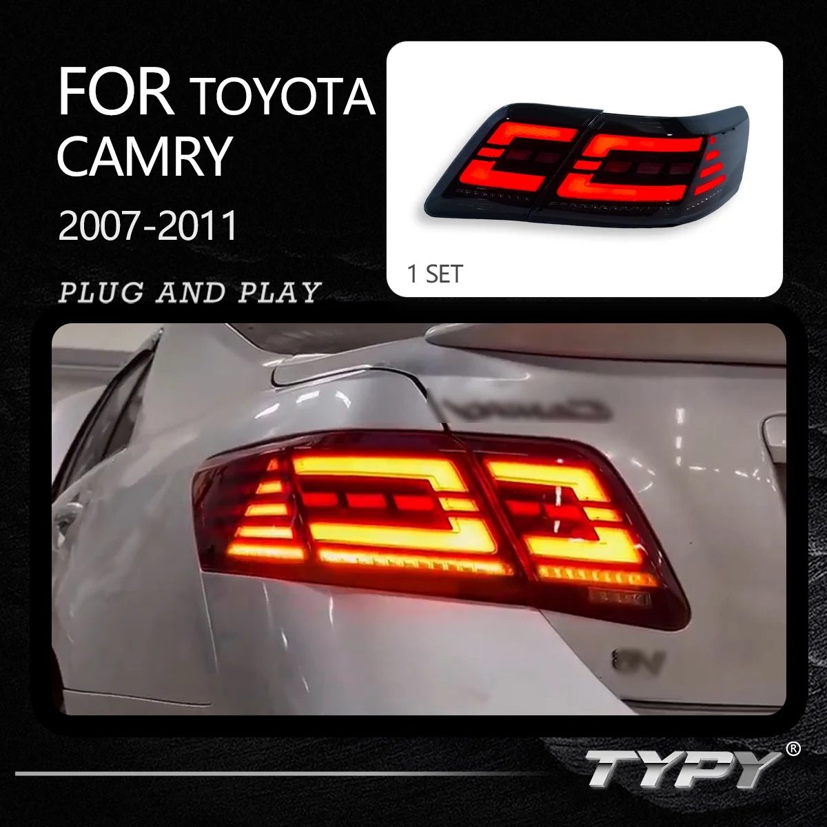 

TYPY New LED Tail Lamp Upgrade Modified For Toyota Camry US version Taillight 2007-2011Dynamic Signal Tail Lamp Auto Accessories