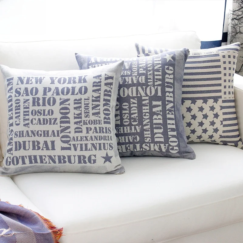 

Подушка Ekelund Nordic Mat из чистого хлопка в средиземноморском стиле, декоративная наволочка для дома с надписью, пляжная подушка-валик