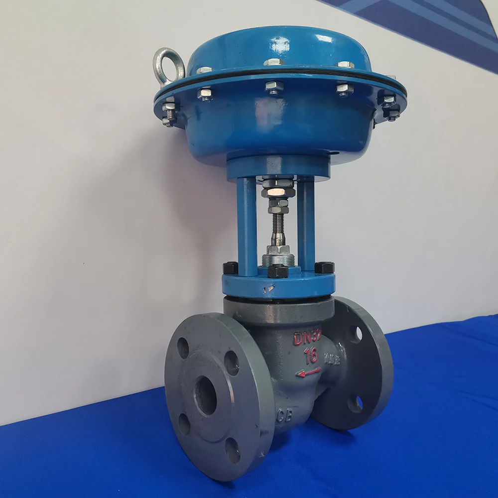 

On/off type Carbon Steel Pneumatic single seated shut-off valve ZMQP-PN16 Pneumatic Diaphragm globe valve for steam