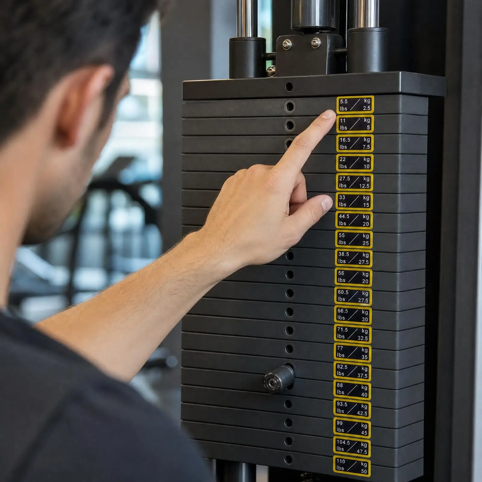 PVC Self Weight Label Sticker Sheet Wear-Resistant Strength Training Machine Labels Waterproof Weight Stack Marking Stickers for