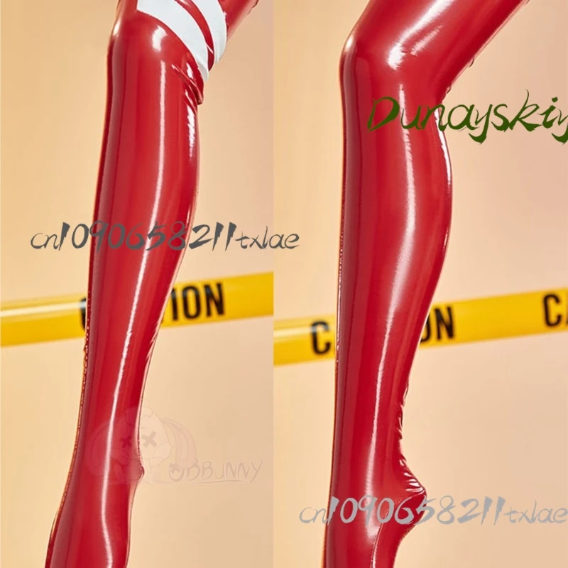 Darling In The Franxx Zero Two Red Leather Bodysuit Cosplay Costume Full Set Backless Teddies Baby Dress Porn Underwear Sexy﻿