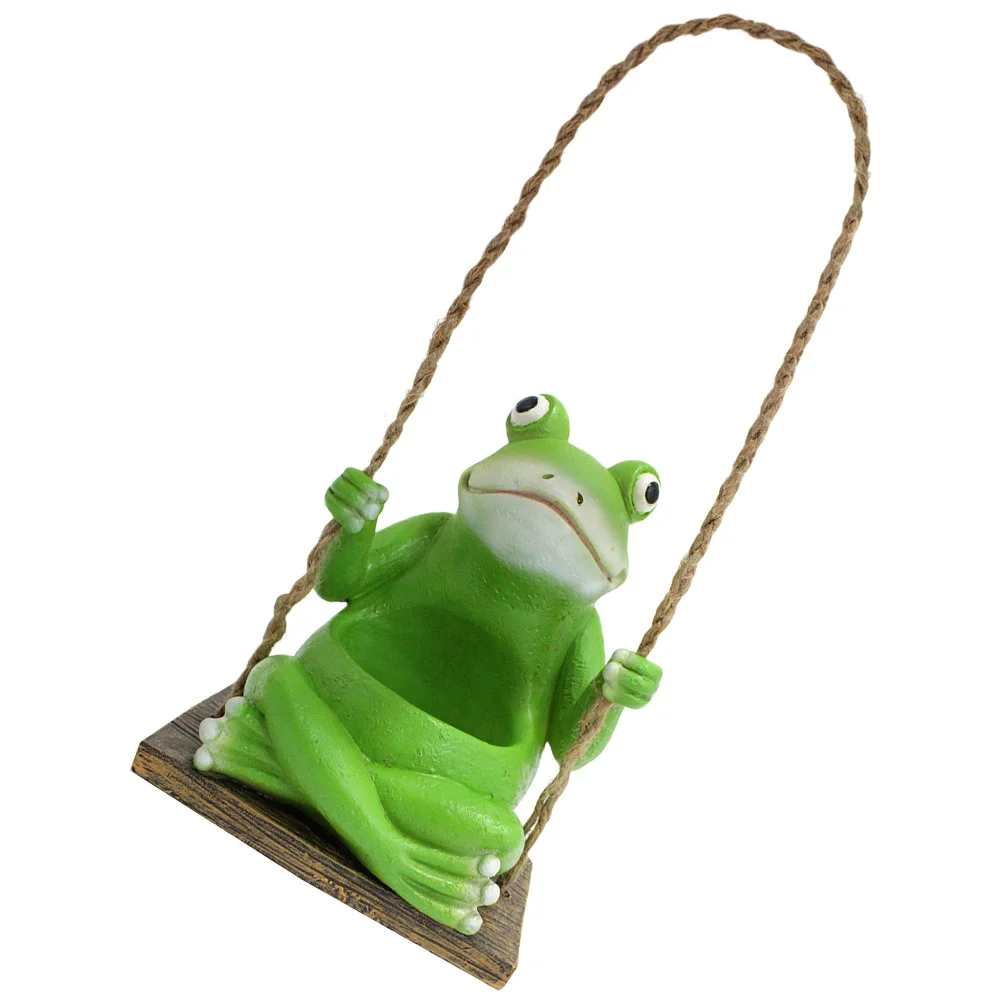 

Cartoon Resin Frog Swing Planter Hanging Decorative Flower Pot Pendant Creative Bonsai Succulent Plant Pot Frog Planter