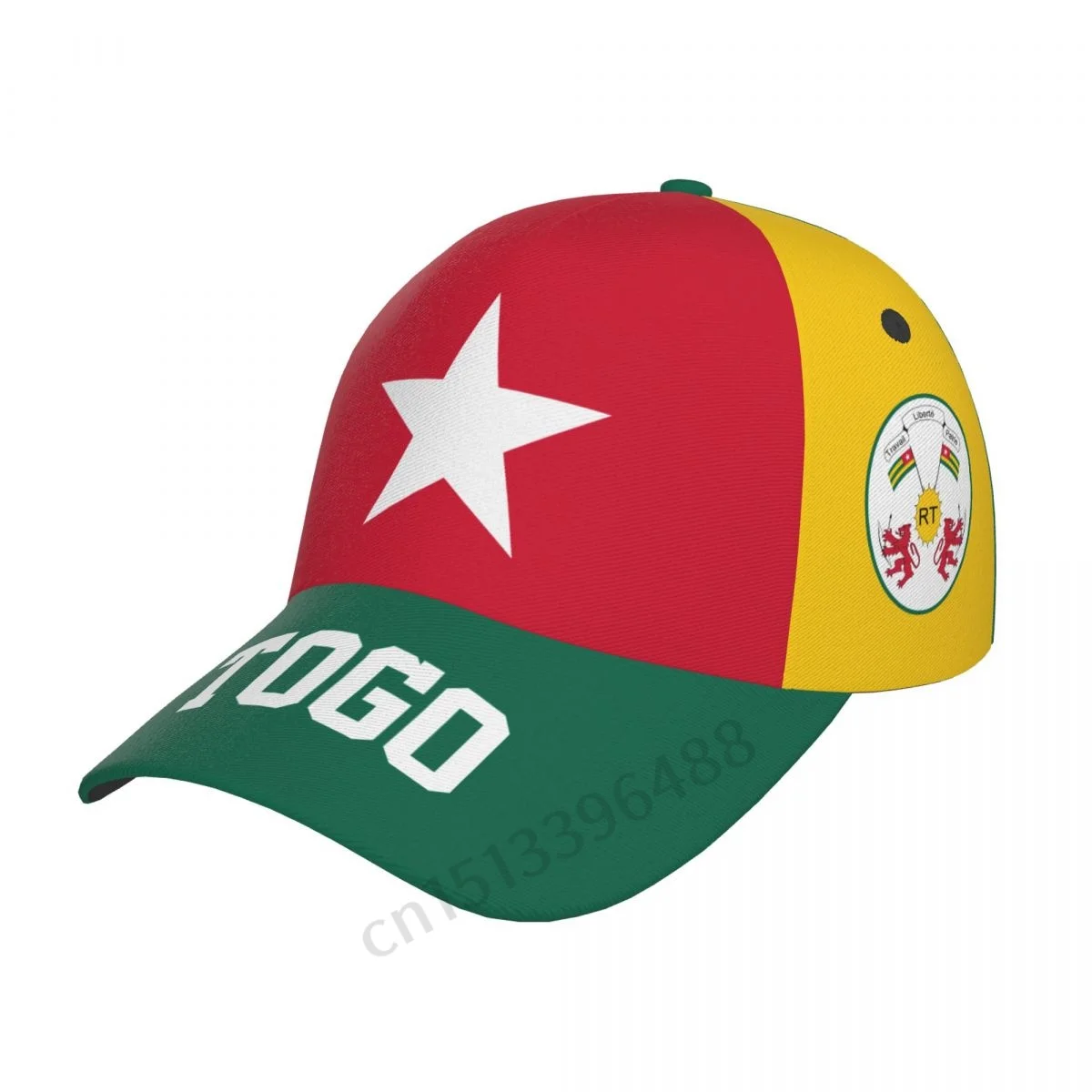 

Togo Flag 3D Soccer Hats Sun Baseball Cap Breathable Adjustable Men Women Outdoor Fishing Hat