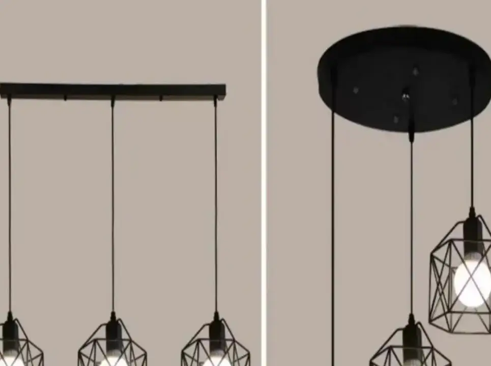

Metal Pendant Lamp Hanging Fixtures Modern E27 Iron Minimalist Vintage Scandinavian Loft Pyramid