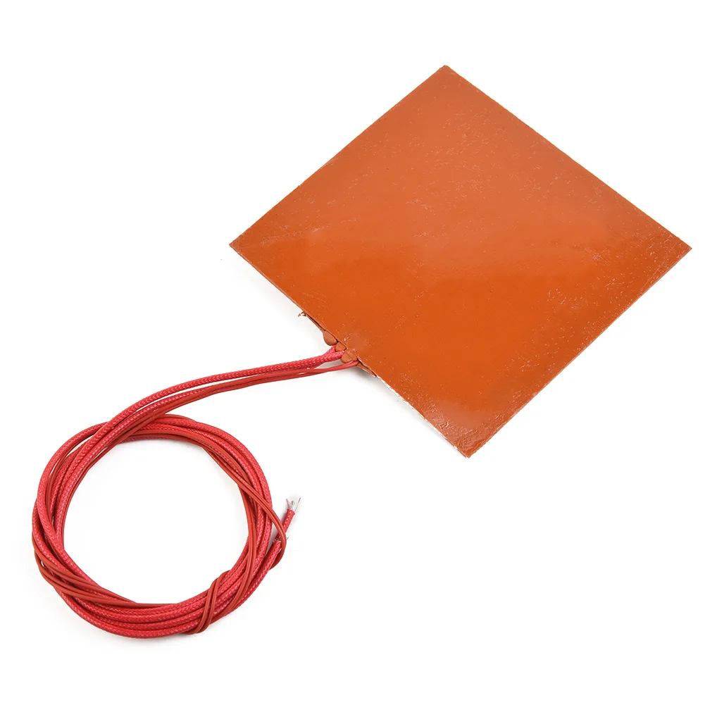 Heating Mat Silicone Heating Pad 100x100mm 1pc 24V 60W Flexible For Printer Heated Bed Orange Square Practical