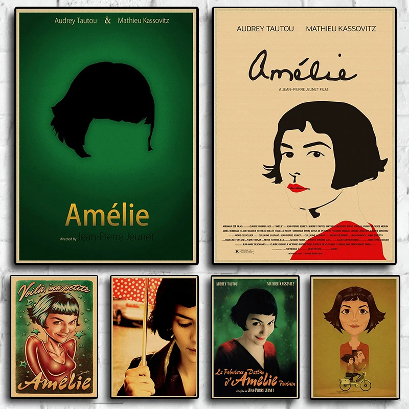 Vintage Amelie French Romantic Literature Movie Home Wall Art  Muarl Decorative Canvas Poster Aesthetics Room Decor Sexy Girl