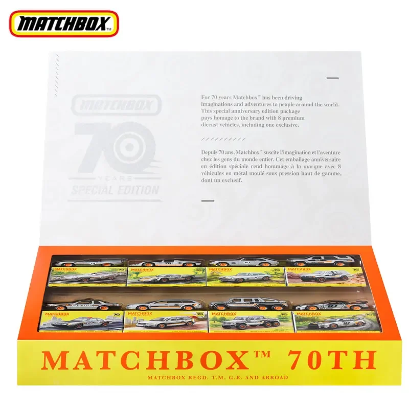 Original Mattel Matchbox 1/64 Car Diecast Alloy 70th Anniversary Collection Set HPC03 Vehicle Toys for Collector Birthday Gift