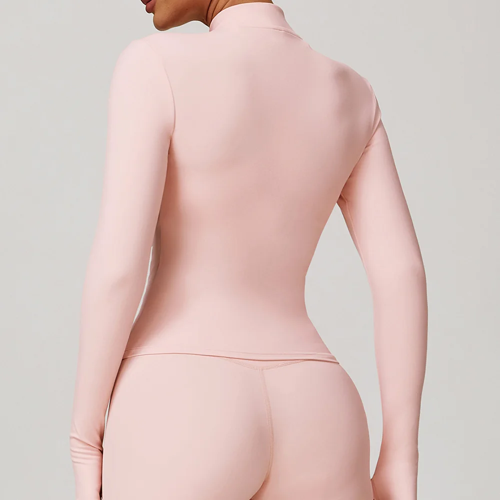 Sports Jacket Women Long Sleeve Zip Fitness Yoga Shirt Winter Warm Gym Top Activewear Running Coats PushUp Workout Clothes Women