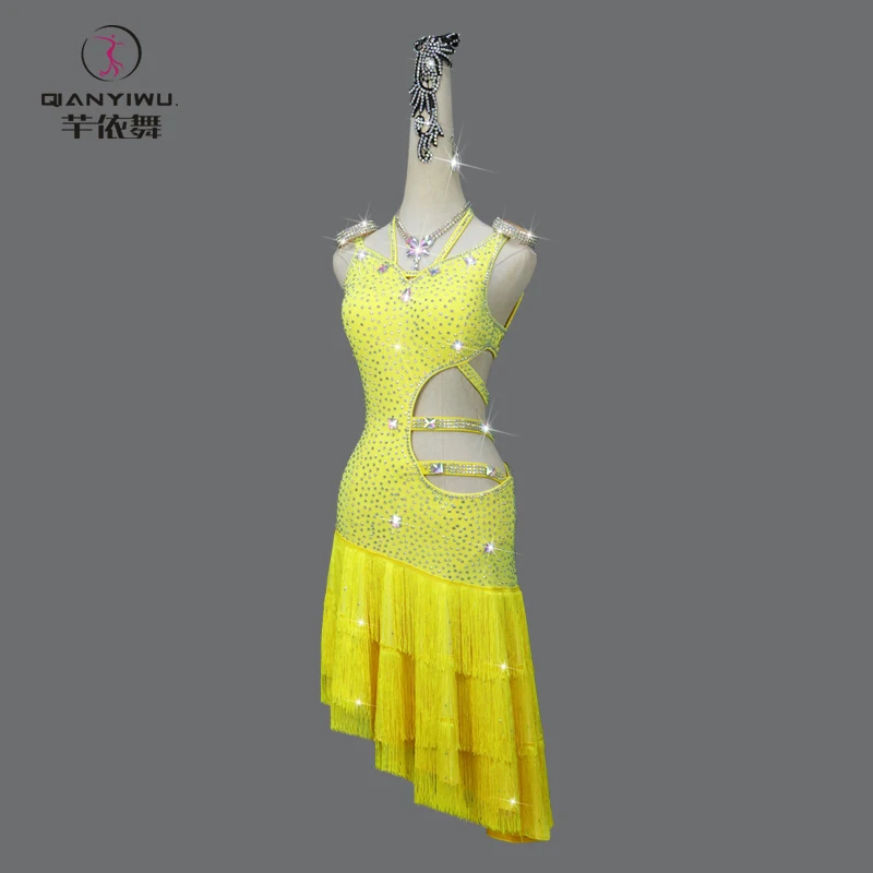 Nowy strój do tańca latynoamerykańskiego na scenę, odzież damska, spódnica wieczorowa, kostium do tańca towarzyskiego, strój konkursowy dla dzieci, strój na bal, strój do ćwiczeń, odzież taneczna dla dziewcząt.