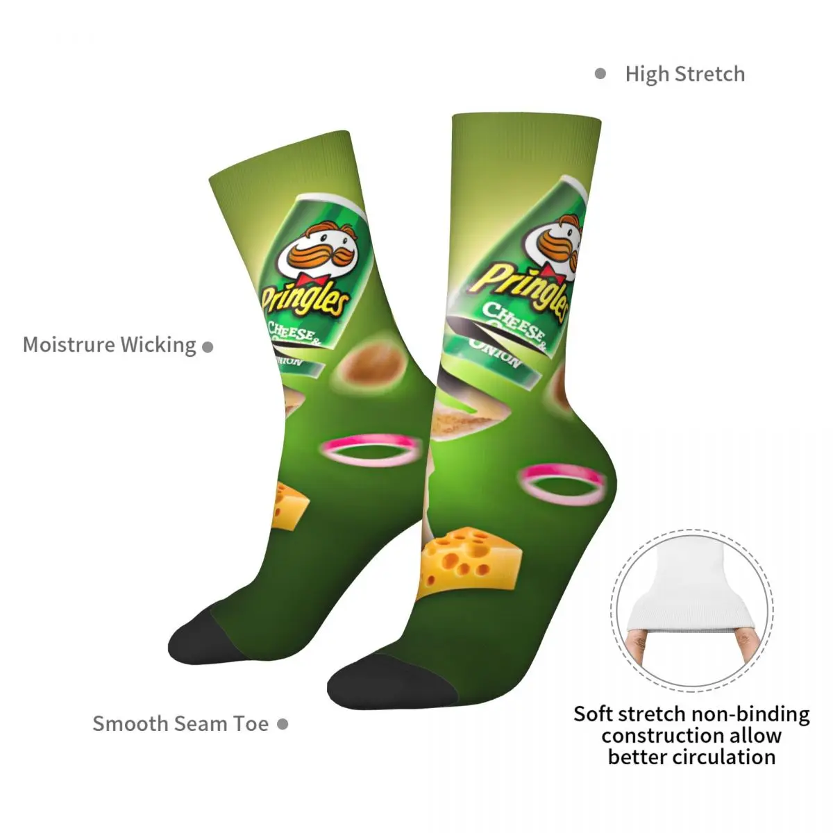 Pringles Chip Stockings Pattern Modne skarpetki Zimowe skarpetki antypoślizgowe Męskie oddychające skarpetki wspinaczkowe