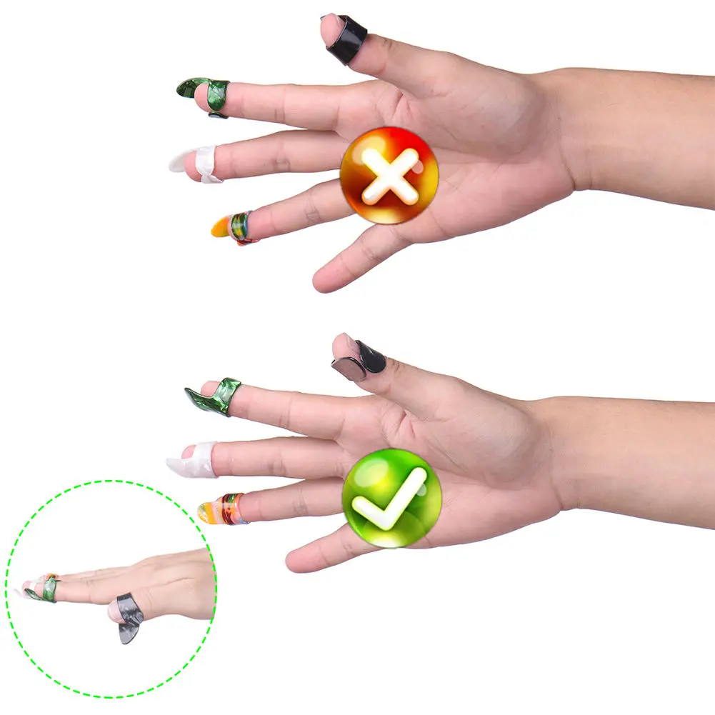 

15 Pcs Guitar Finger Cots Set Protectors Metal Band Picks Classical Fingertip for Thumb Acoustic