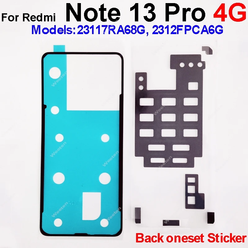 Back Battery Cover Adhesive Sticker For Xiaomi Redmi Note 13 Pro 4G 5G Discovery Turbo Back Housing Adhesive Tape Repair Parts