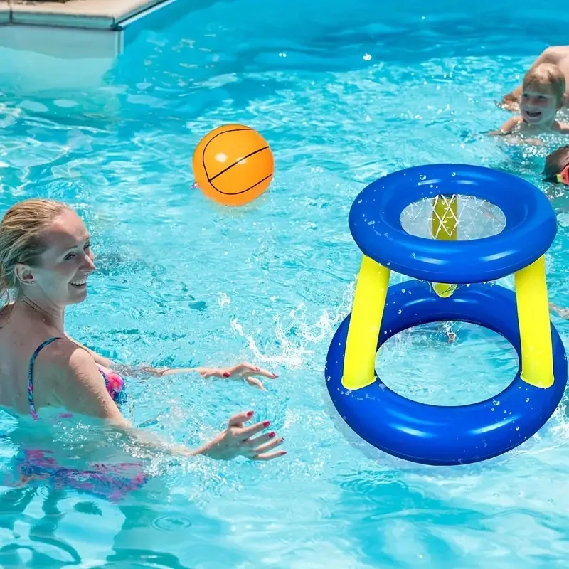 Ensemble de cerceaux de basket-ball gonflables en PVC pour enfants, jeu coule parent-enfant, cerceau de lancer extérieur, divertissement d'été, jouets aquatiques