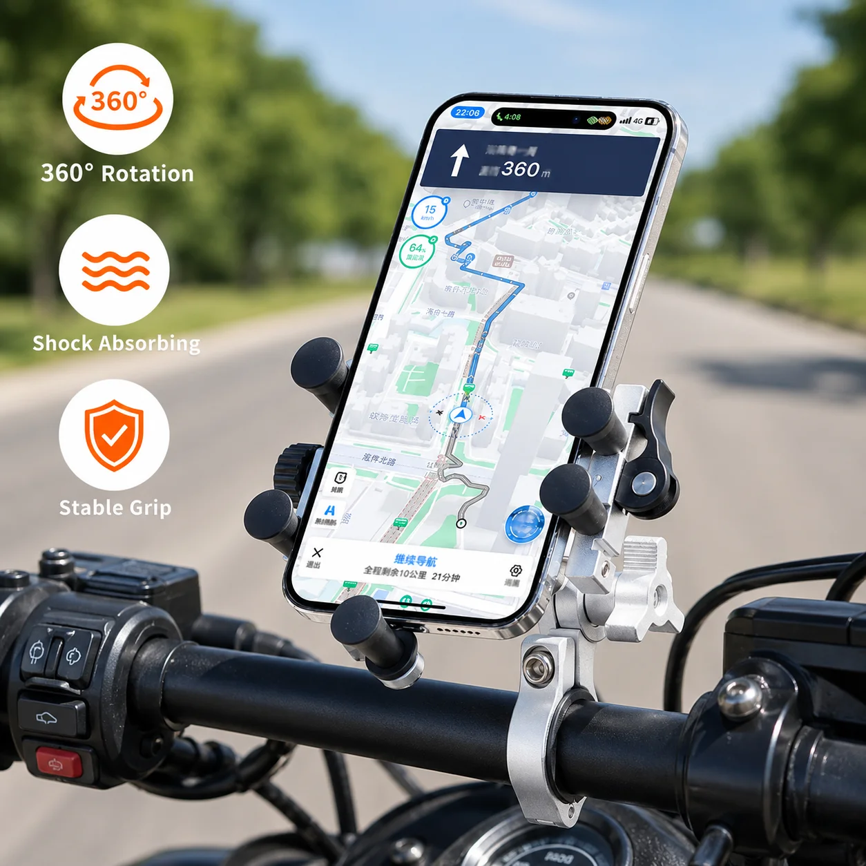 Motorcycle Phone Holder Alumin - Phone Mount Handlebar recension och pris
