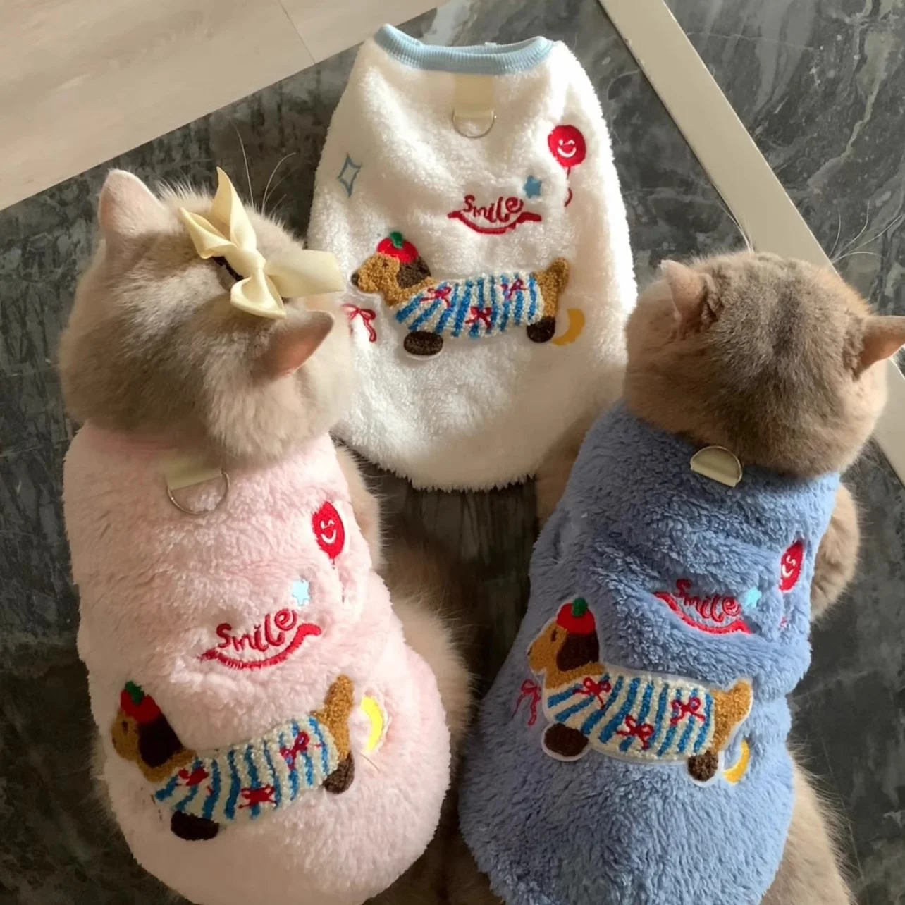 

Cozy Cat Vest for Indoor Cats, Winter Warm Plush Fleece Jacket, Cute Puppy Kitten Clothes