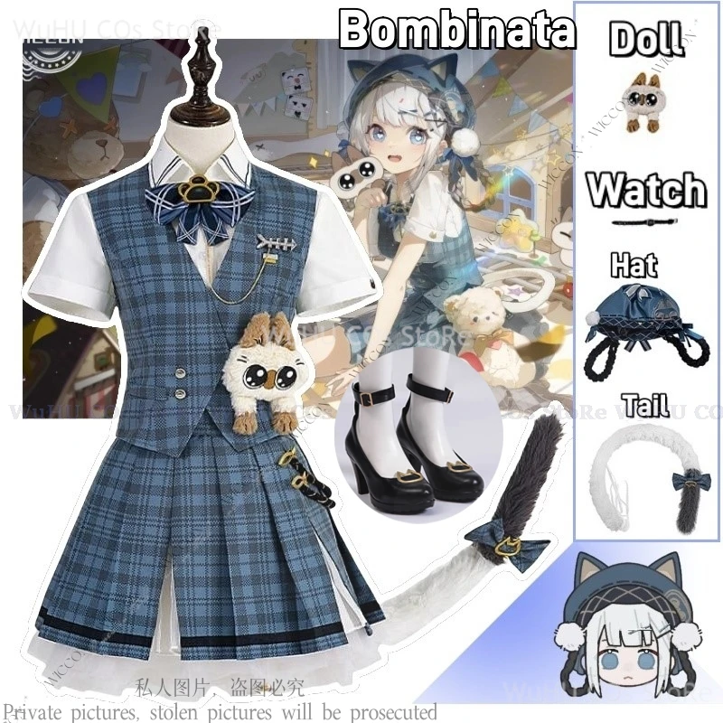 

Nino Bombinata Cosplay New Game GRAY RAVEN PUNISHING Cosplay Costume Shirt Skirt Tie Tail Hat For Party Woman Halloween Cat Cute