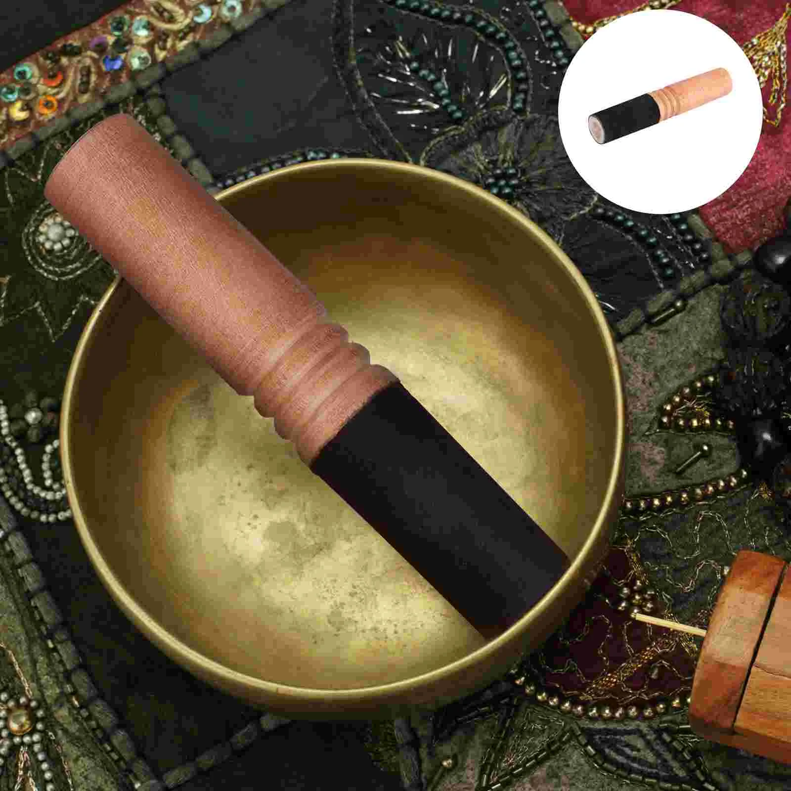 Singing Bowl Stick Accessory Hand-made Meditation Ornaments Chanting Buddha Sound Striker Mallet Wool Felt