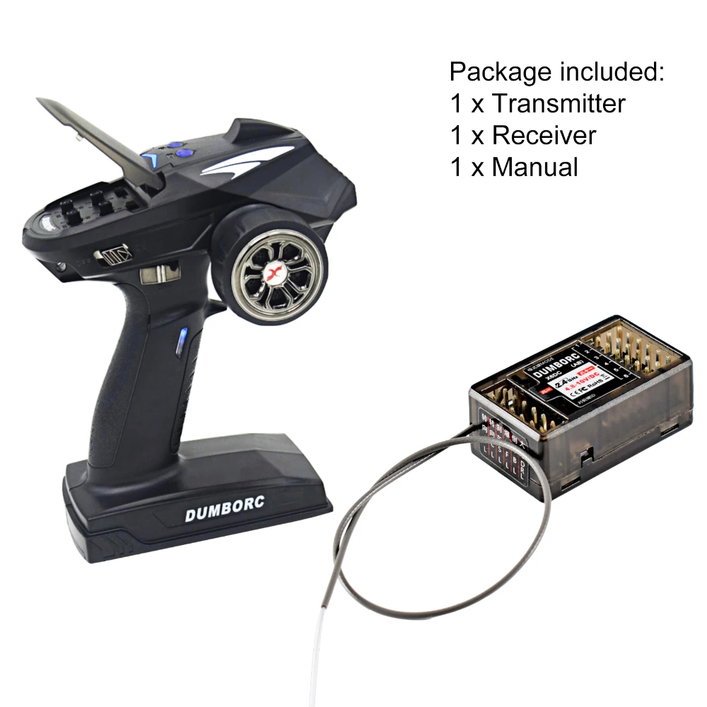 DUMBORC X6P 6CH 2.4G RC Radio Controller Transmitter with X6DC Receiver for RC Car Boat Tank Support DIY