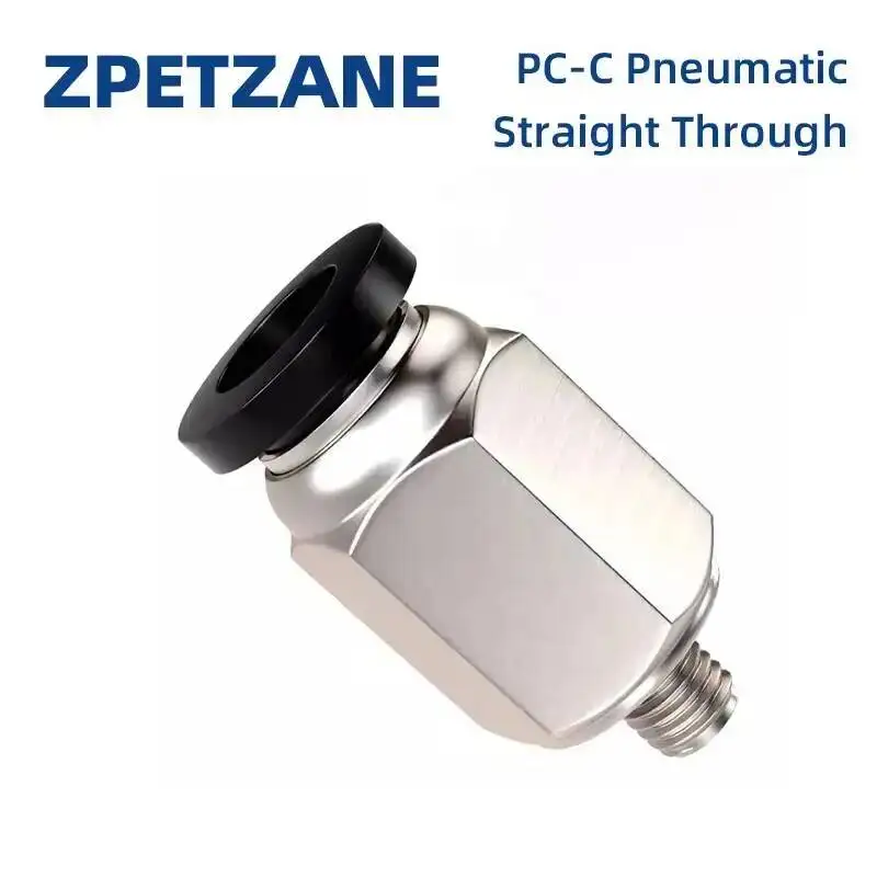 Złączki pneumatyczne Mosiężne złącze Mini Rura powietrzna Szybka wtyczka PC4-M3/M4/M5 4mm Gwintowane proste połączenie