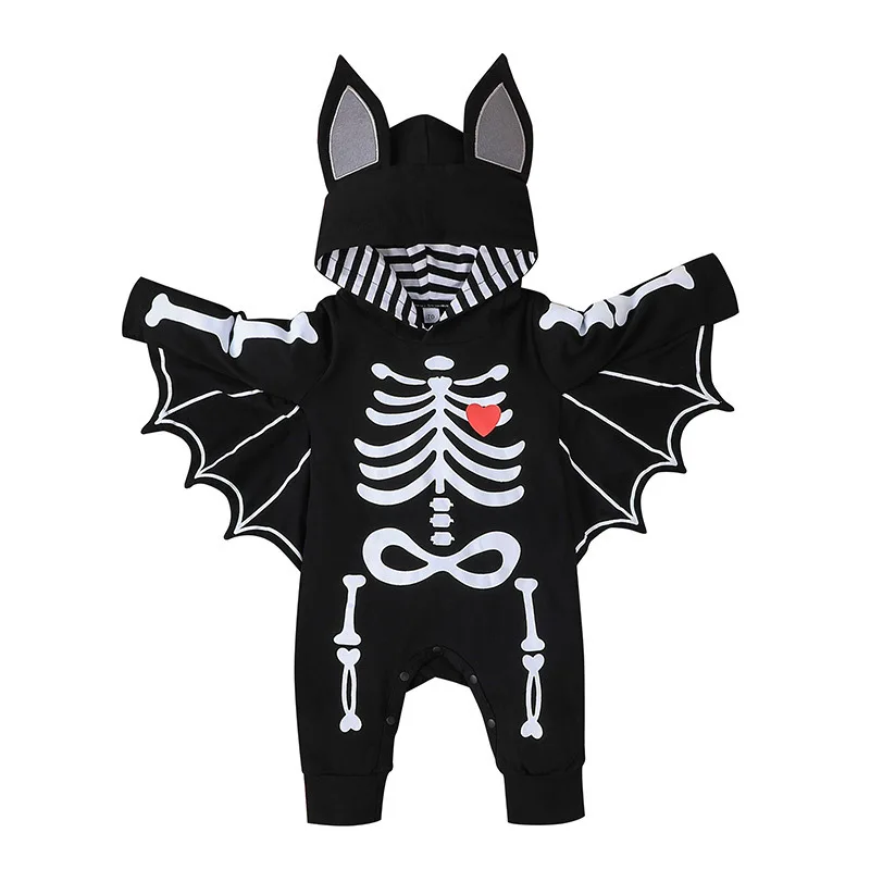 New Halloween Baby Kids Costumes Set  Boys Girls Romper Cosplay Vampire Pirate Pumpkin Newborn Jumpsuit Infant Black Bat Clothes