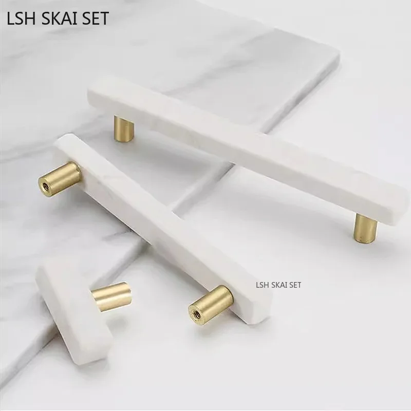 1Pc European Furniture Handle High Quality Marble Kitchen Cabinet Handles Desk Drawer Knobs Wardrobe Door Knob Home Accessories