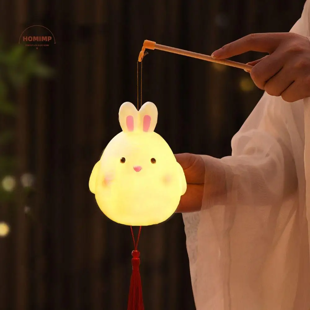 

Creative Cartoon Chinese Rabbit Lantern Blessing Traditional Portable Handheld Lamp Handmade Antique Lantern Family Activity