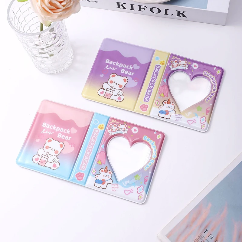 Cute Photo Album 3 Inch Love Heart Hollow Picture Storage Case Kpop Card Binder Name Card Book Photocard Holder 36 Pockets